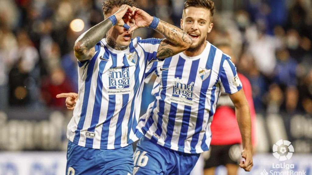 Brandon celebra el gol de la victoria ante el Tenerife.