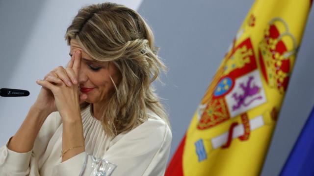 Yolanda Díaz, este martes, en la rueda de prensa tras el Consejo de Ministros.