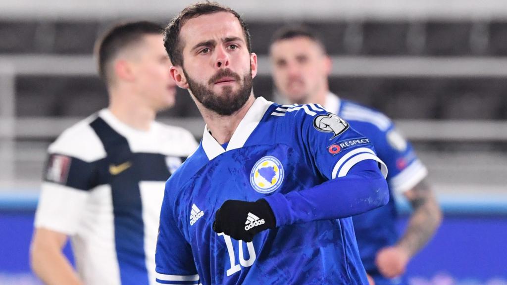 Miralem Pjanic, en un partido de la selección de Bosnia Herzegovina