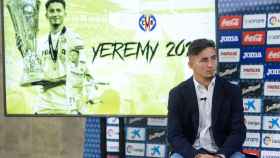 Yeremy Pino, en el acto de renovación con el Villarreal