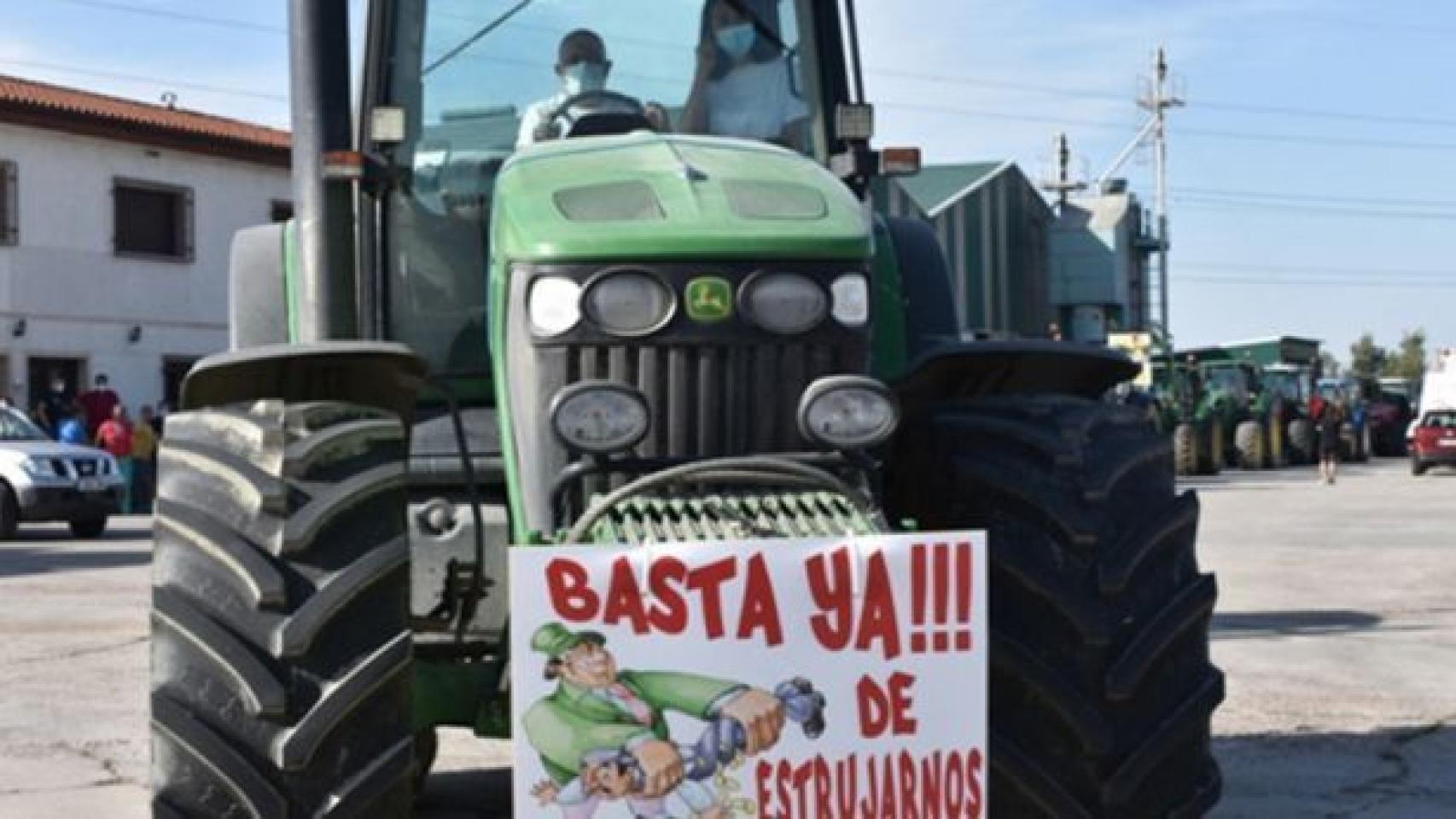 Imagen de la protesta anterior de los agricultores en Talavera