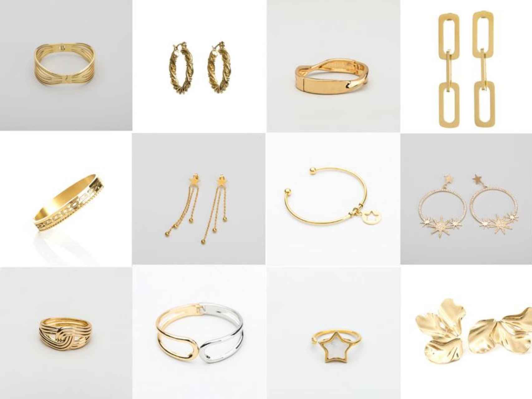 Estas son algunas de las joyas doradas que propone Alexah Jewelry en su catálogo.