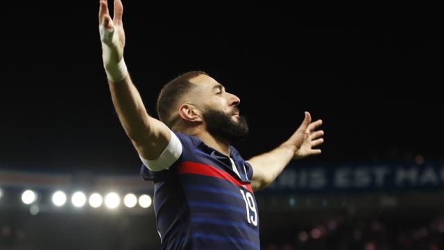 Karim Benzema, en un partido de la selección de Francia en 2021