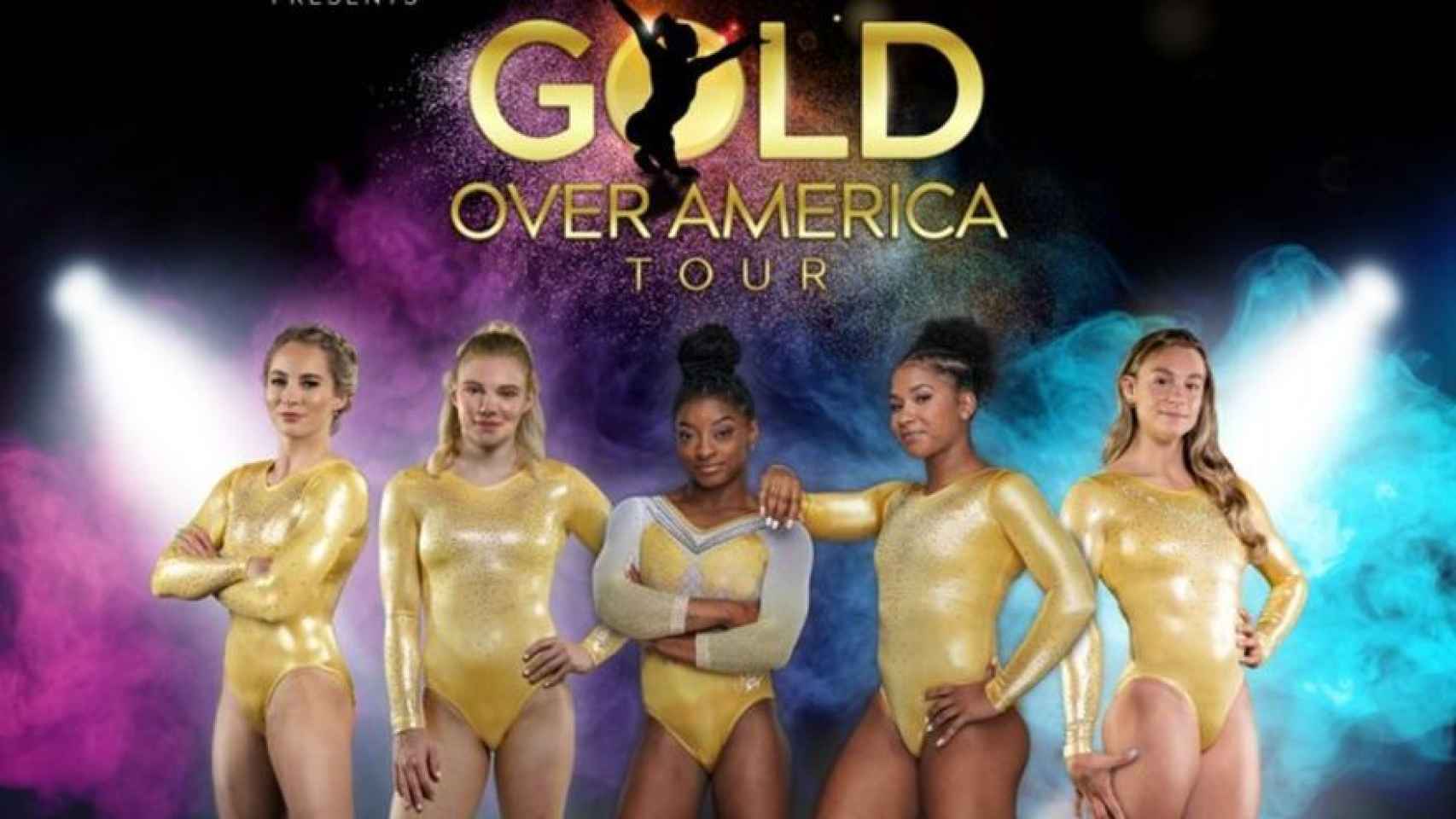 Cartel de la gira Gold Over America Tour con Simone Biles