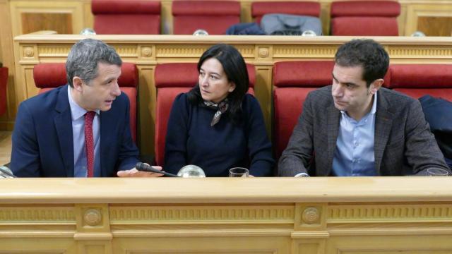 Los concejales de Cs em Toledo Esteban Paños, Araceli de la Calle y Julio Comendador.