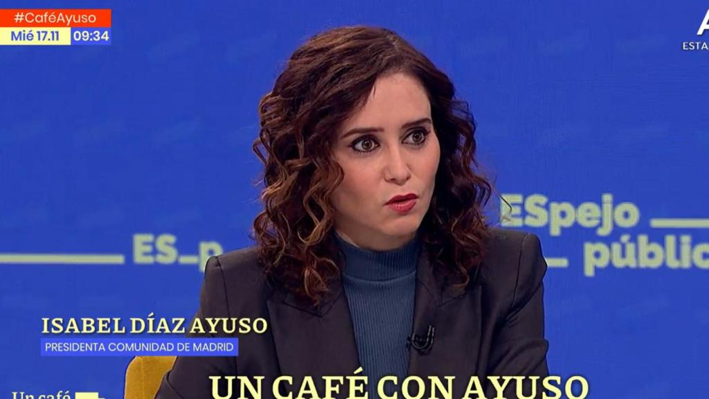 Isabel Díaz Ayuso, presidenta de la Comunidad de Madrid, en Antena 3.