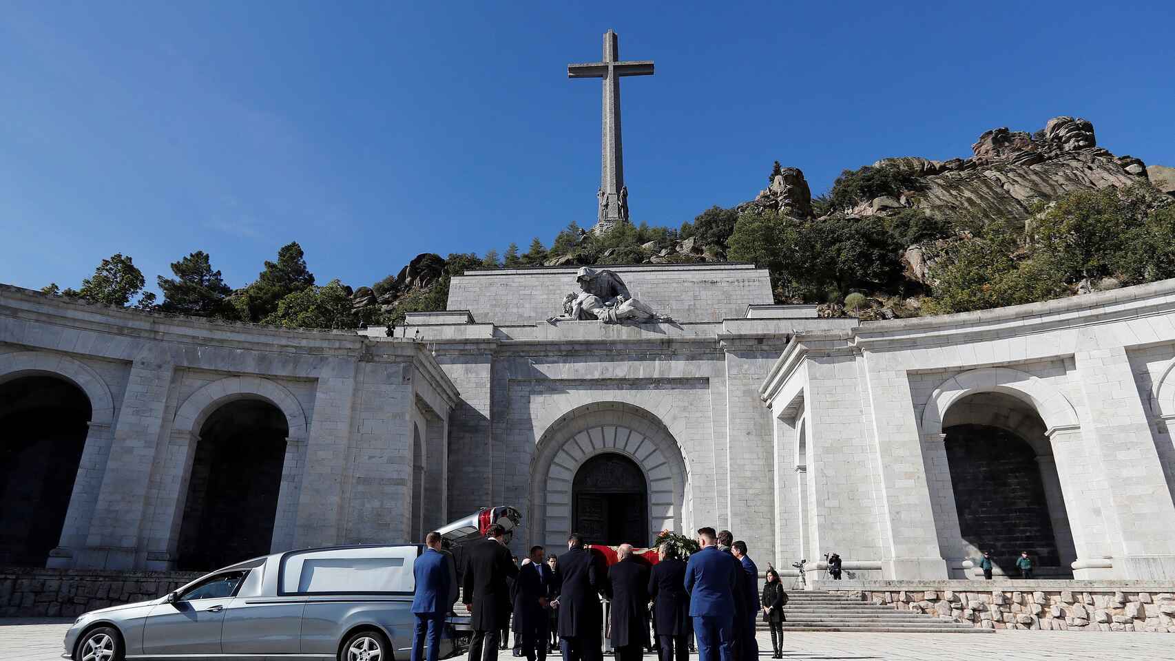 El Valle de los Caídos durante la exhumación de Francisco Franco el 24 de octubre de 2019. EP