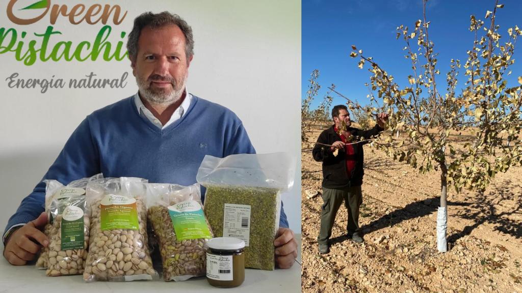 A la izquierda, Ricardo Plana, gerente de la empresa Green Pistachio y, a la derecha, el agricultor Jesús Pacheco.