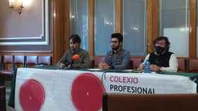 Mohammad Ali Hoseini, un periodista afgano refugiado en Galicia, en rueda de prensa en Ourense.