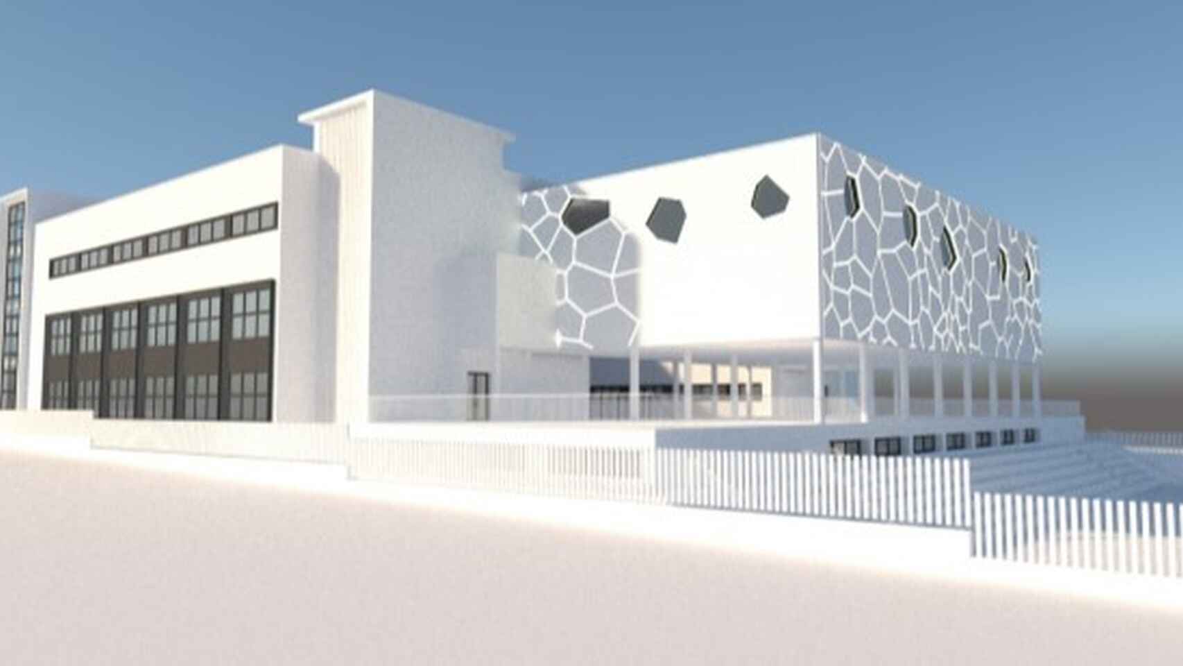 Infografía del diseño del nuevo centro de FP en Málaga.