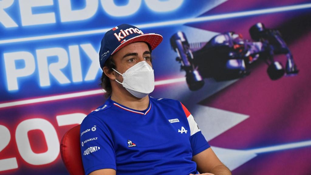 Fernando Alonso en la rueda de prensa de pilotos del Gran Premio de Qatar