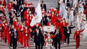 La delegación del Comité Olímpico Ruso (ROC) en la ceremonia de apertura de los Juegos Olímpicos de Tokio 2020