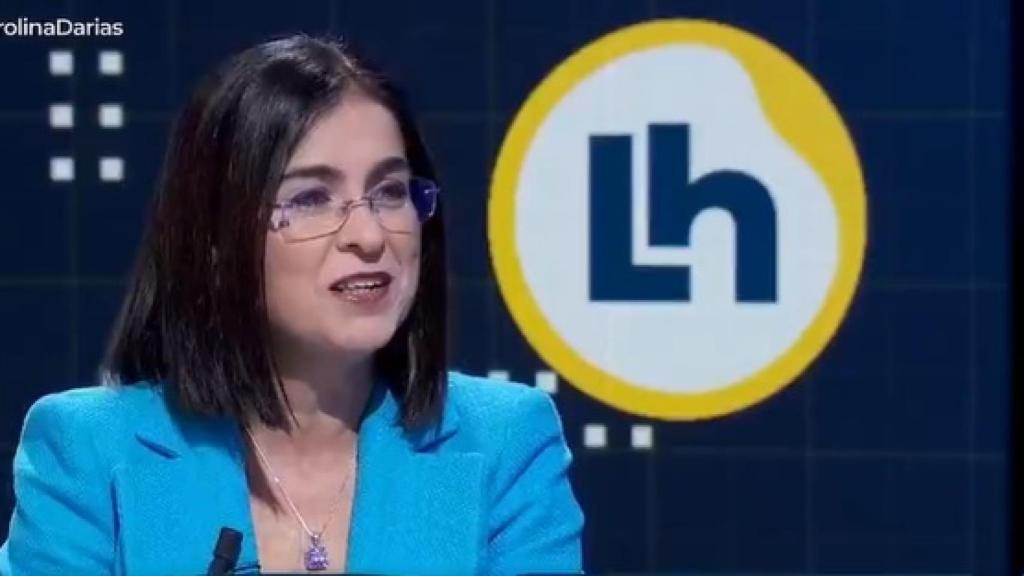 La ministra de Sanidad, Carolina Darias, este viernes en TVE.