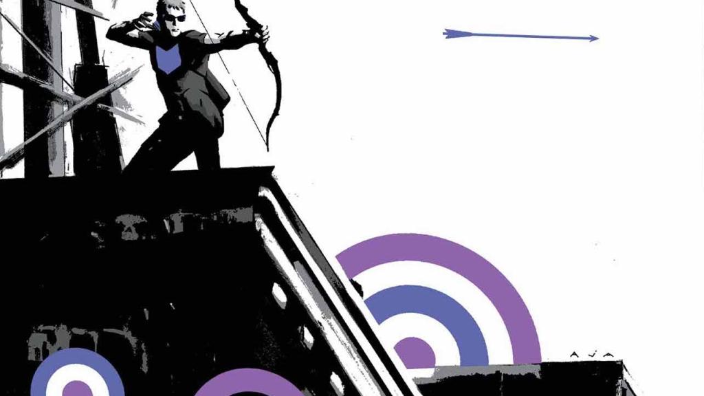 Portada de 'Hawkeye' de Matt Fraction & David Aja.