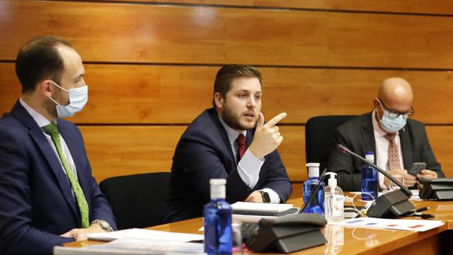 Nacho Hernando durante su intervención en la Comisión de Presupuestos.