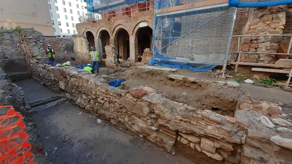 Imagen de los restos del arrabal musulmán encontrados en el convento de San Andrés, en Málaga.