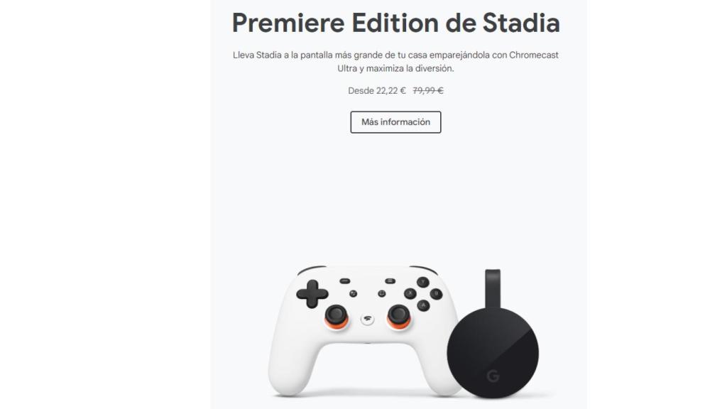 Página web Google Stadia