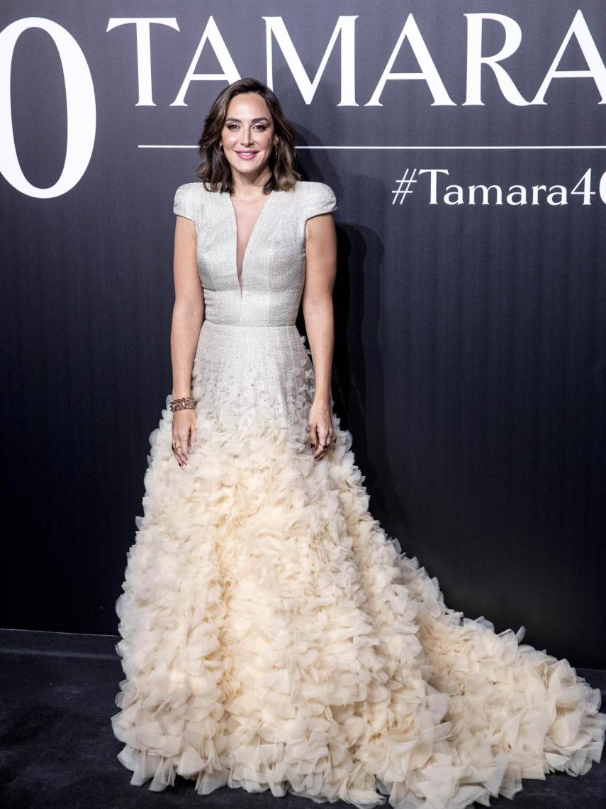 Tamara Falcó, en su fiesta de cumpleaños vestida con un espectacular diseño de Jantaminiau.