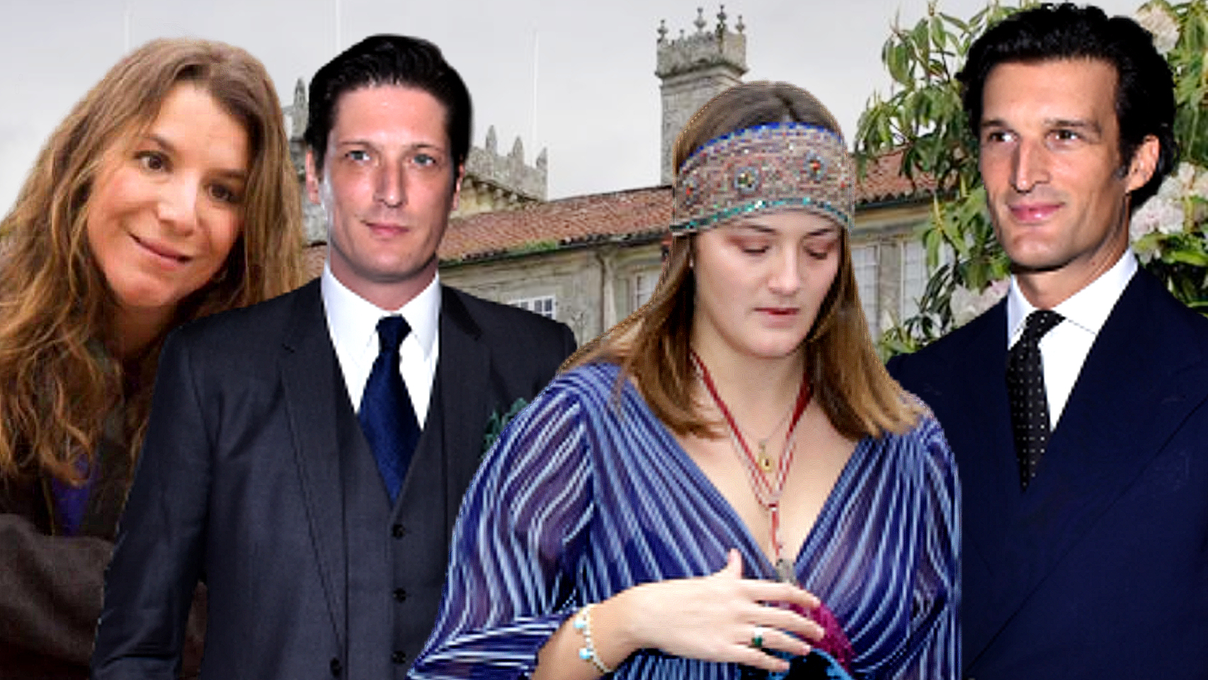 Casilda Medina, Luis Medina, Victoria de Hohenlohe y Rafael Medina, en un montaje de Jaleos.