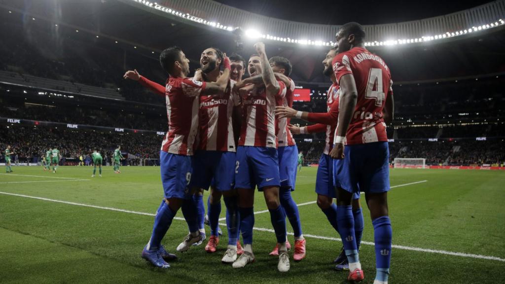 El Atlético de Madrid celebra un gol