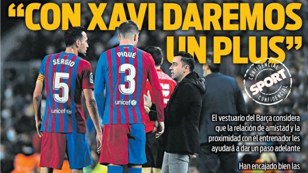 La portada del diario SPORT (22/11/2021)