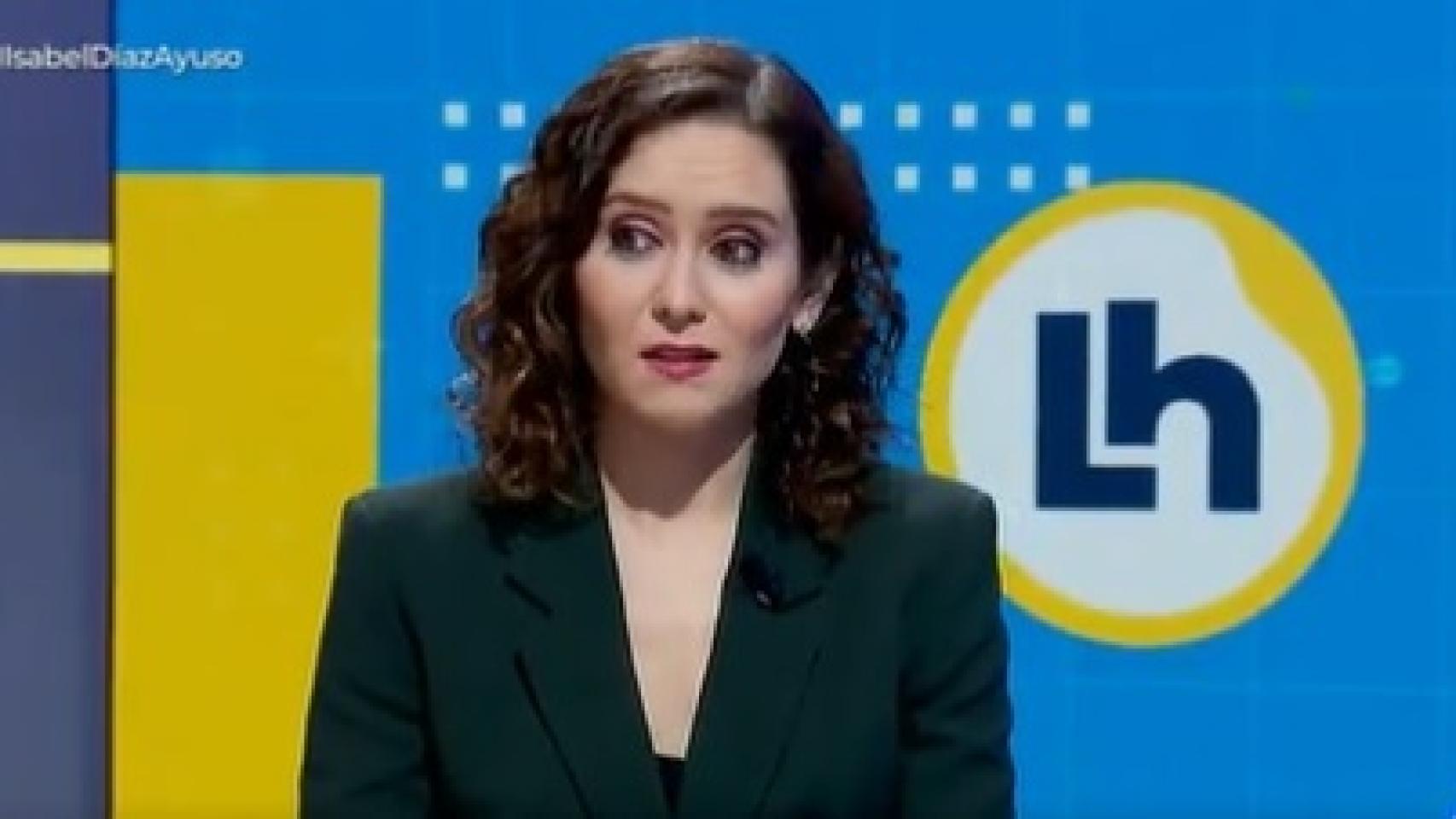La presidenta de la Comunidad de Madrid, Isabel Díaz Ayuso, este lunes en TVE.
