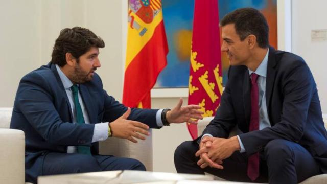 El presidente de la Región, Fernando López Miras, y el presidente del Gobierno, Pedro Sánchez.