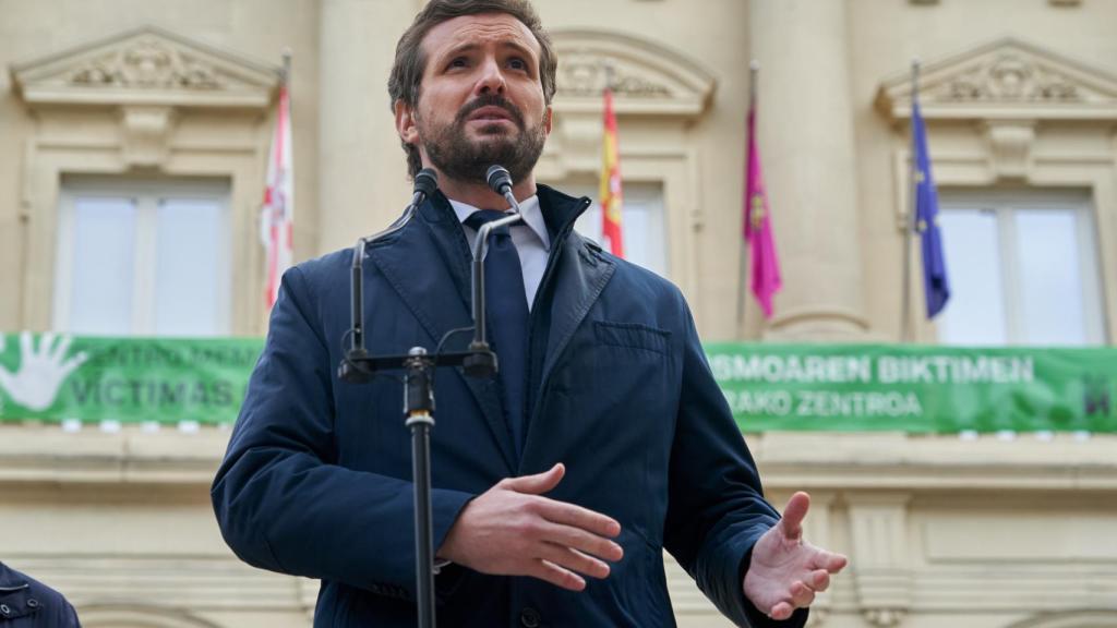 Pablo Casado, este lunes en Vitoria.