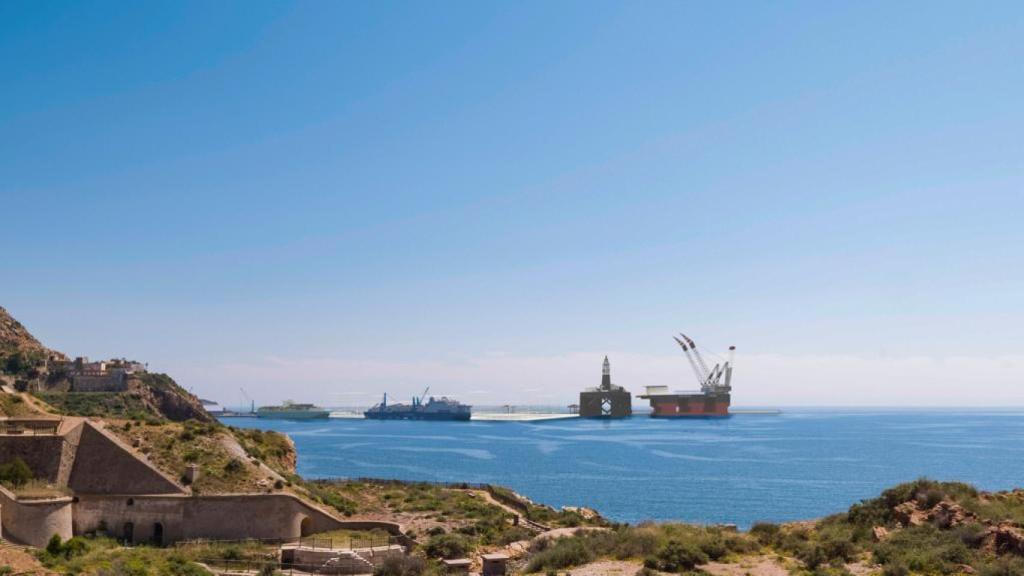 Recreación del muelle 'Barlomar' que ampliará la capacidad del puerto de Cartagena.