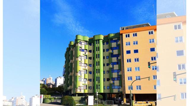 El edificio Pop del barrio coruñés de Zalaeta