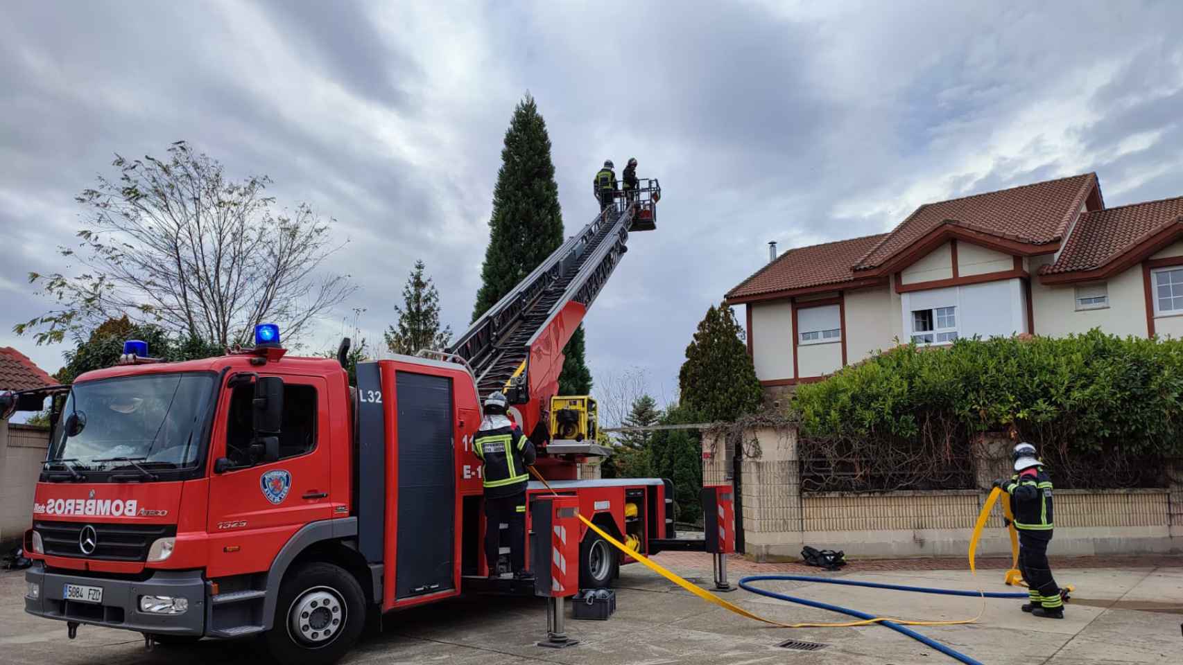 Intervención de los bomberos en León