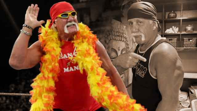 Hulk Hogan, la leyenda de la lucha libre, en un fotomontaje