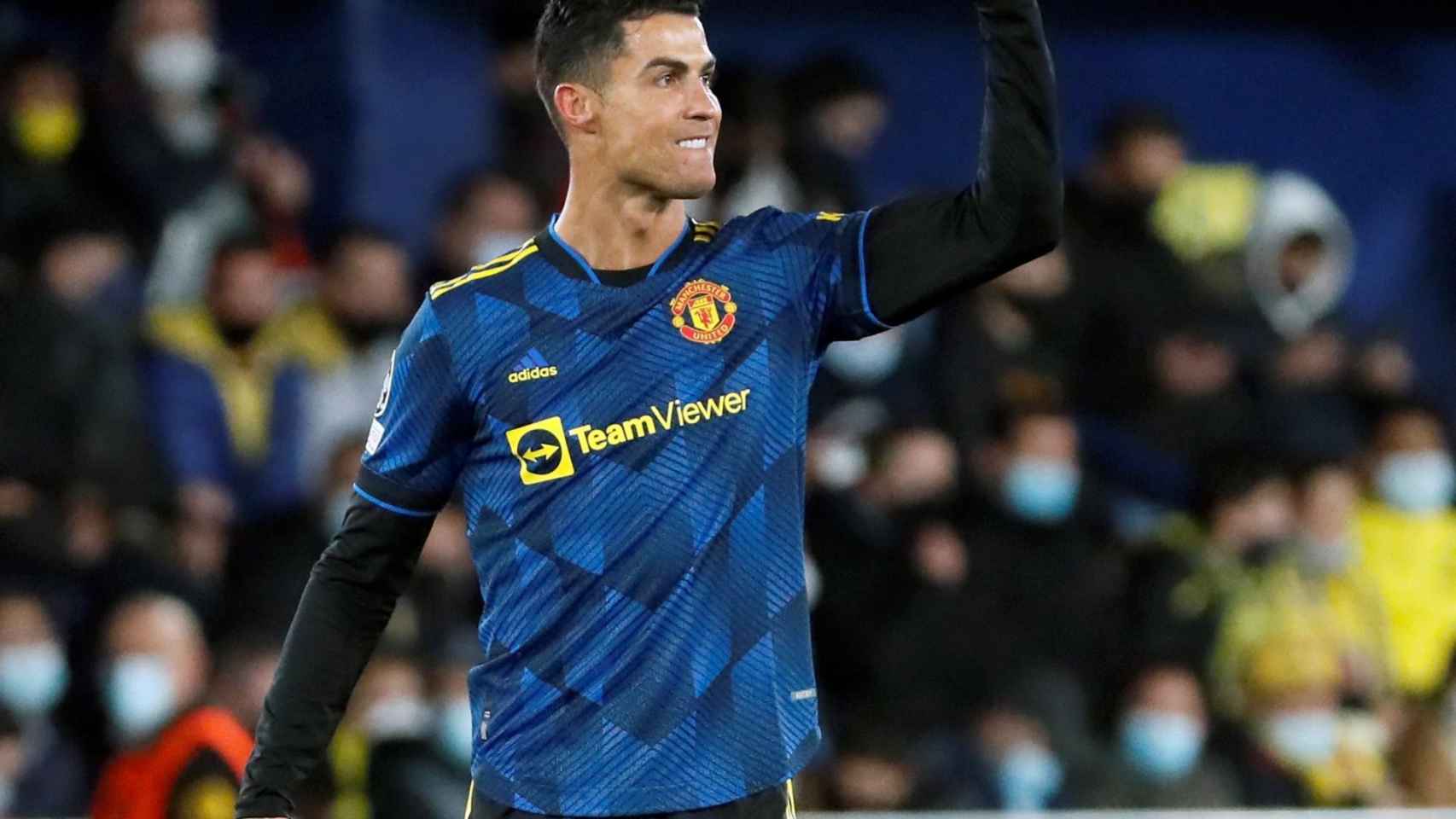 Cristiano Ronaldo celebra un gol con el Manchester United en la temporada 2021/2022