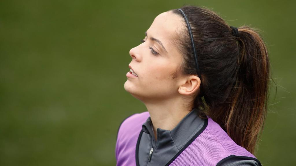 Malena Ortiz, durante un calentamiento con el Real Madrid