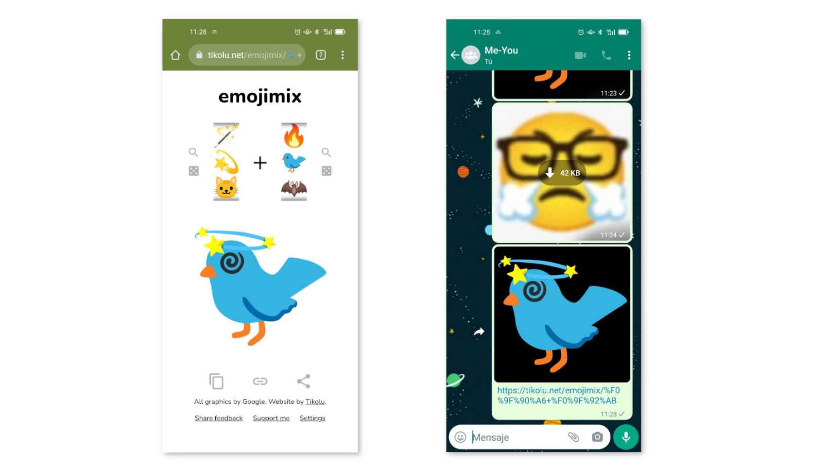 Capturas de Emojimix en el móvil