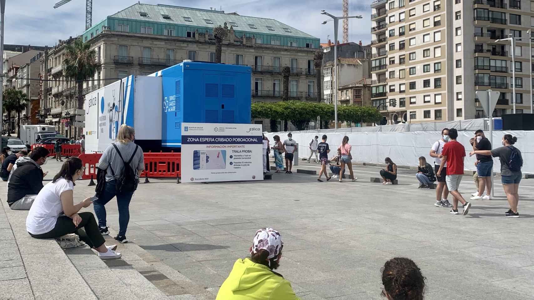 Imagen de archivo de un cribado frente al RC Náutico de Vigo, en verano de 2021