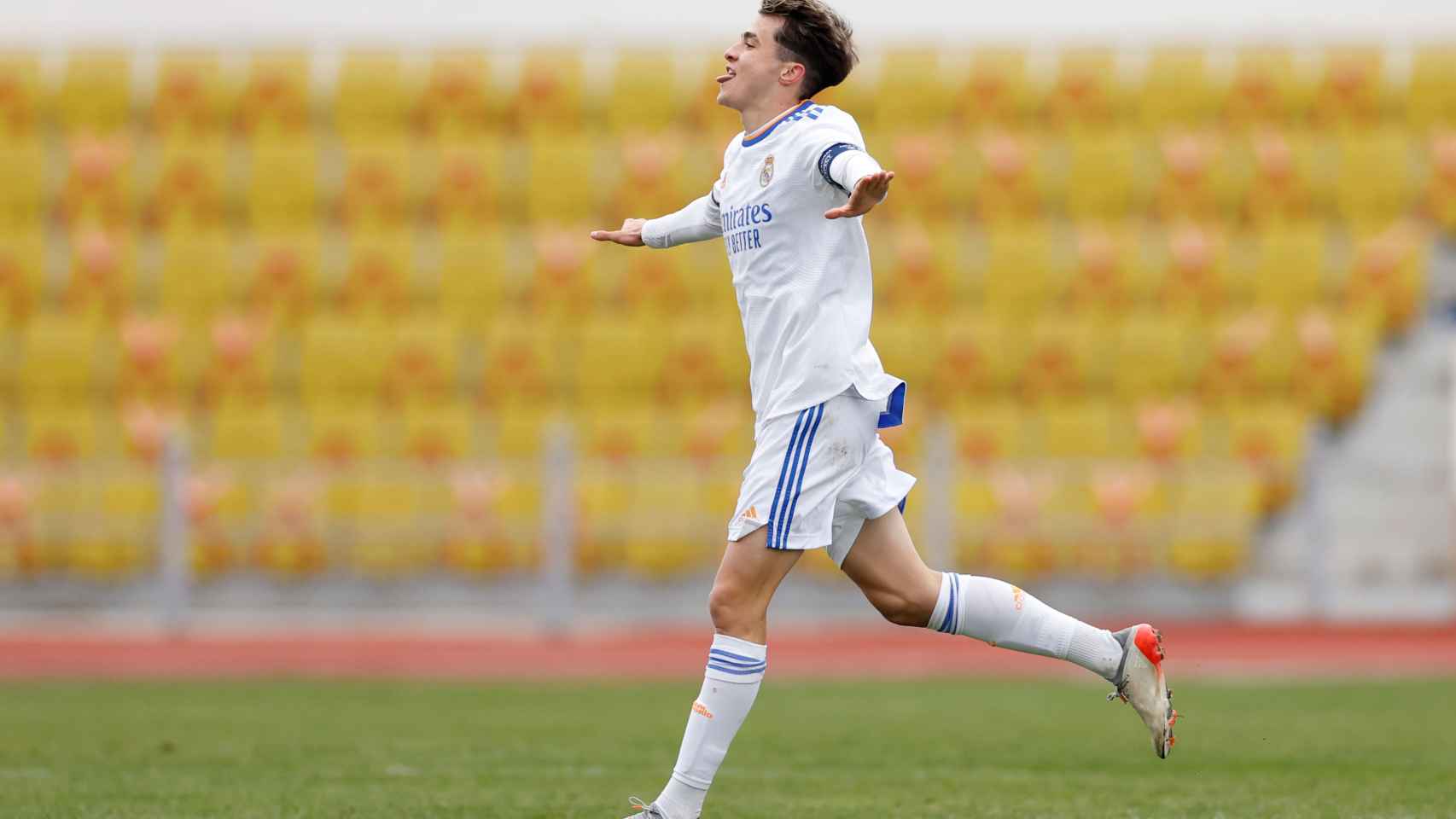 Bruno Iglesias celebra un gol con el Real Madrid en la Youth League