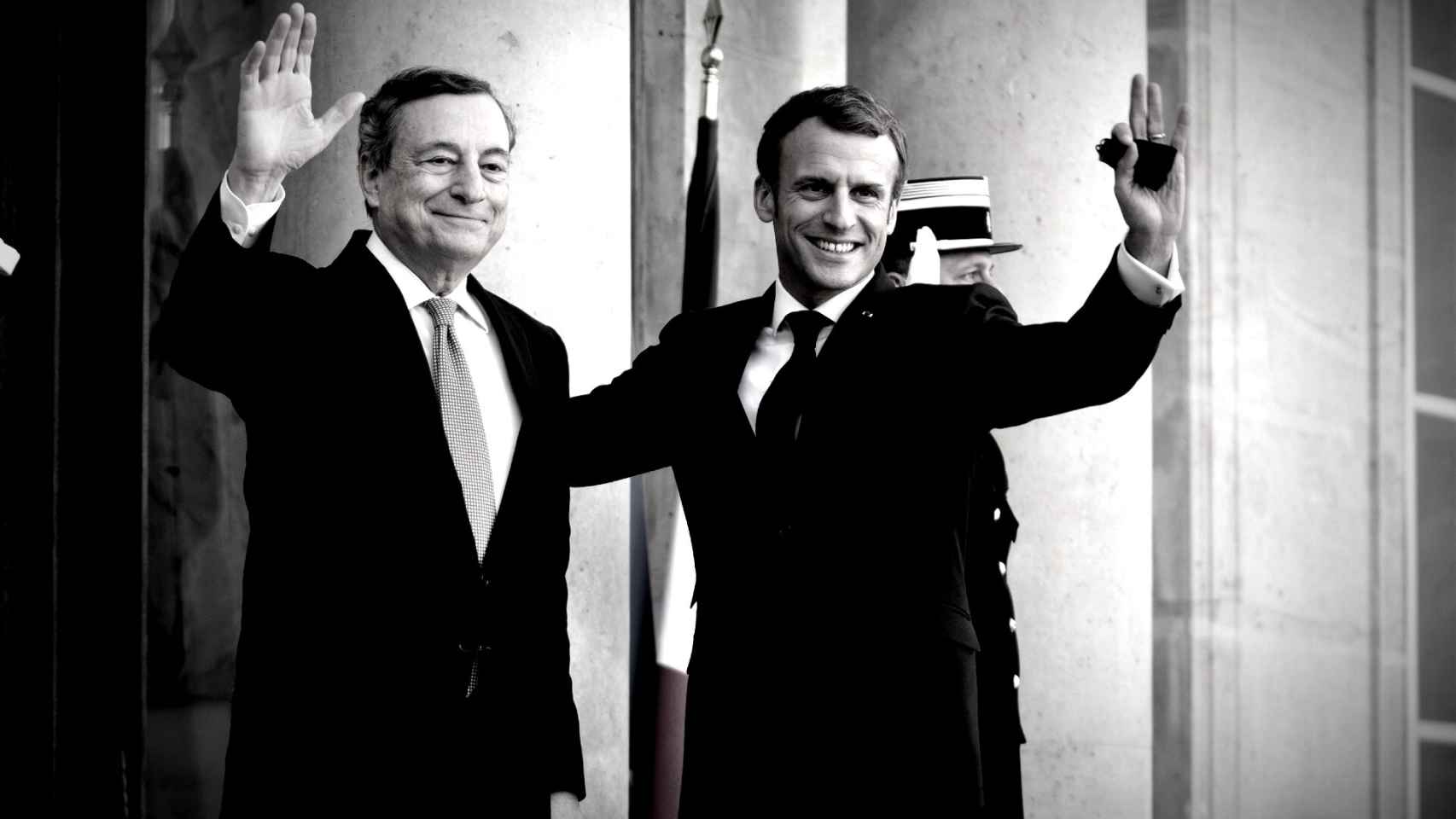 Mario Draghi y Emmanuele Macron.