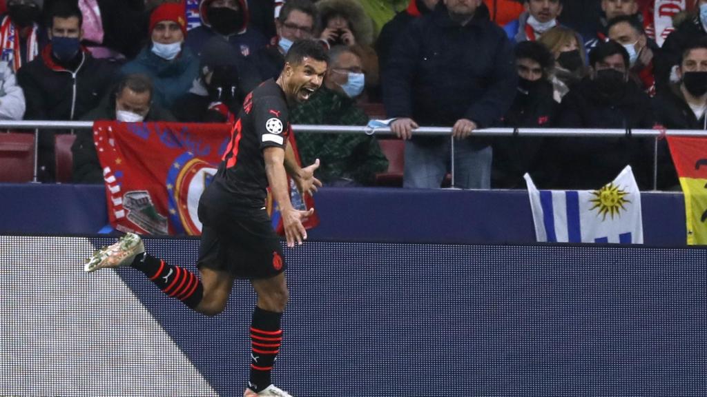 Junior Messias celebra su gol contra el Atlético de Madrid