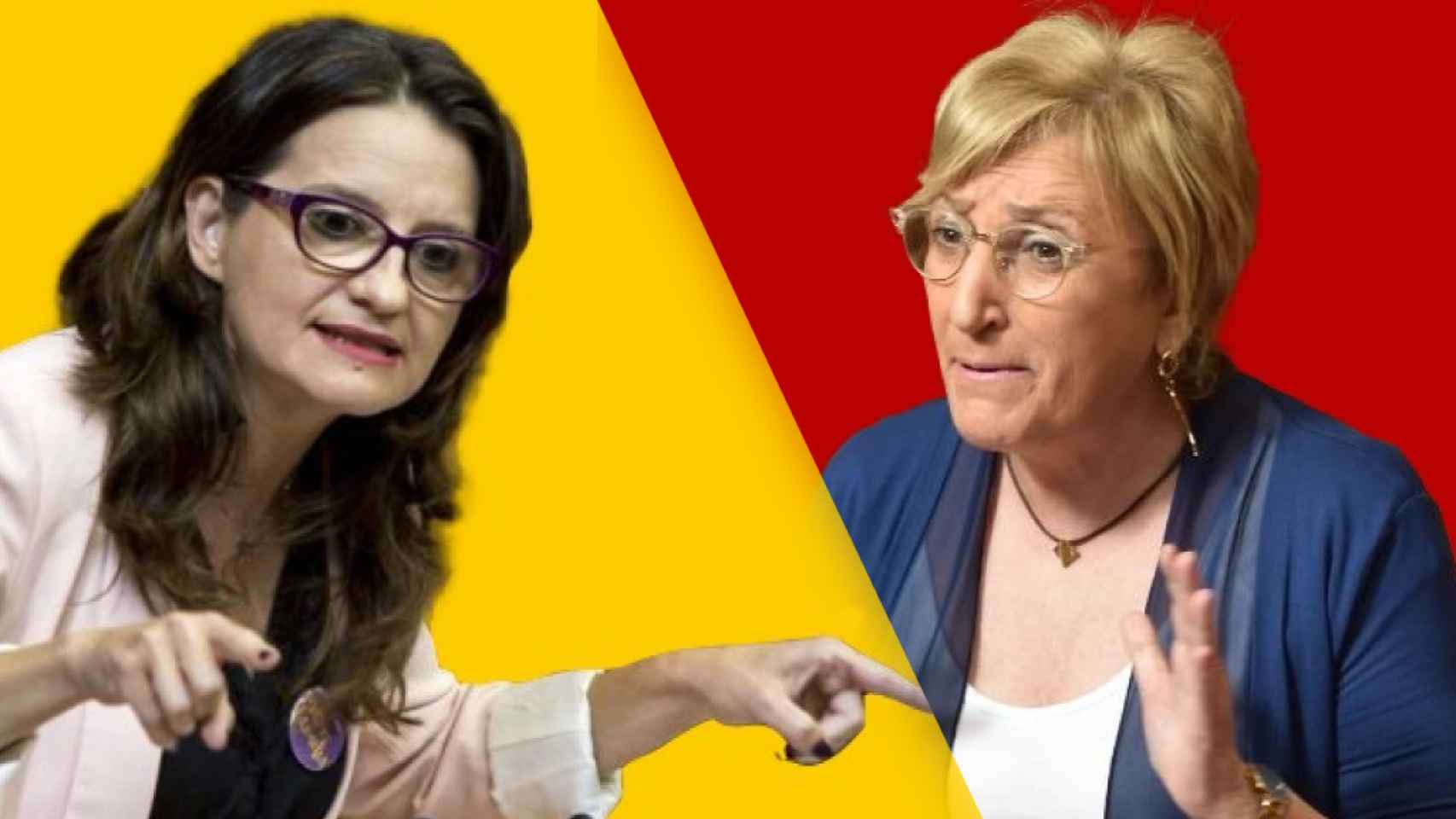 Las conselleras Mónica Oltra (Compromís) y Ana Barceló (PSPV).