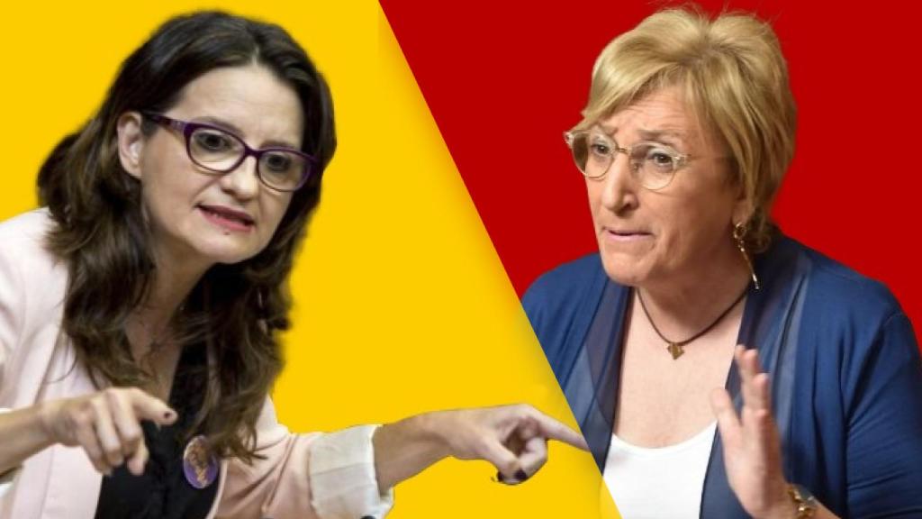 Las conselleras Mónica Oltra (Compromís) y Ana Barceló (PSPV).