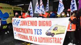 El transporte sanitario durante una manifestación pasada en Valladolid