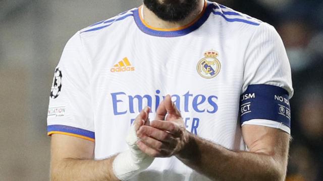 Karim Benzema, durante el partido ante el Sheriff Tiraspol