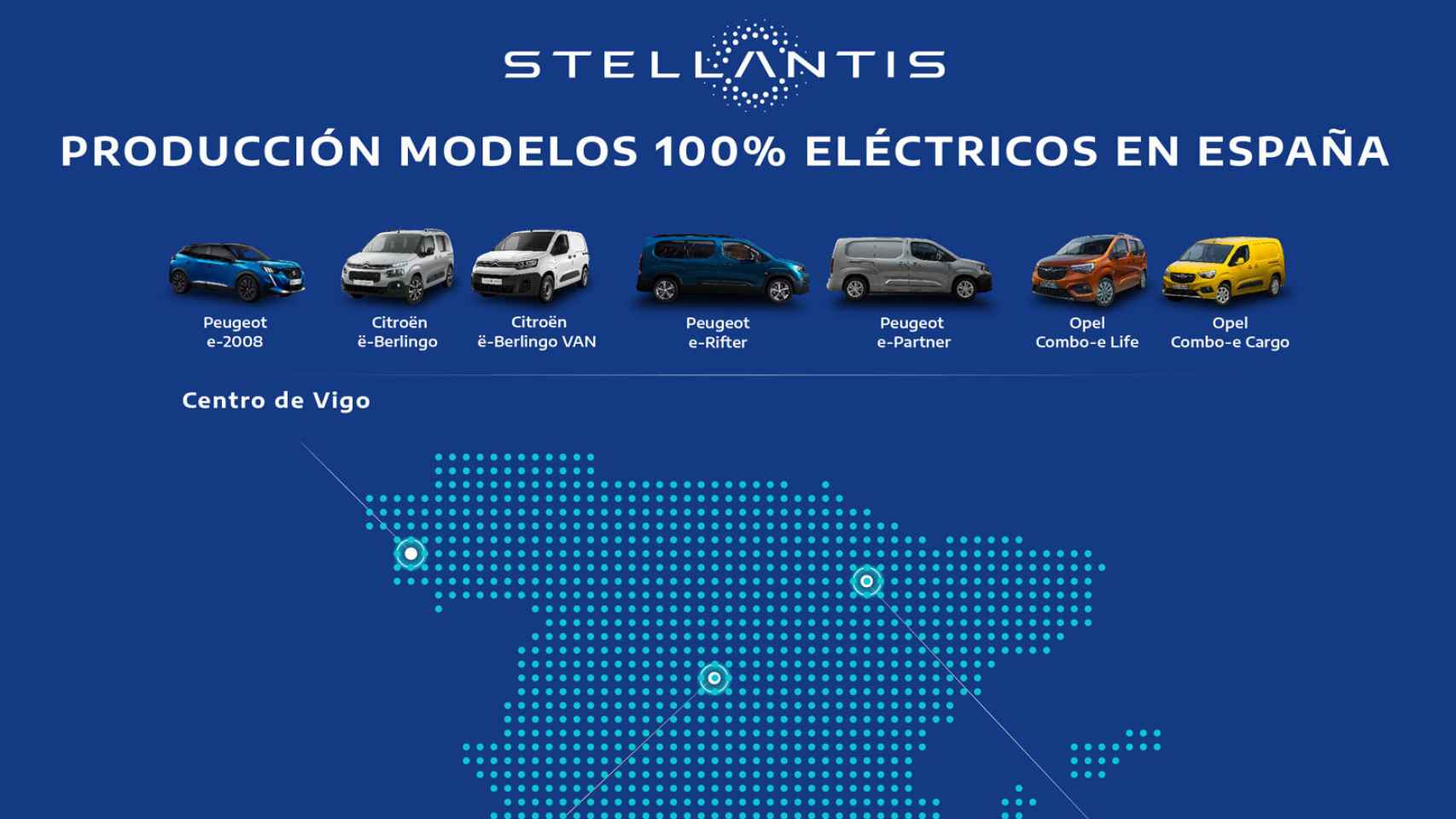 Coches eléctricos que fabrica Stellantis en España.