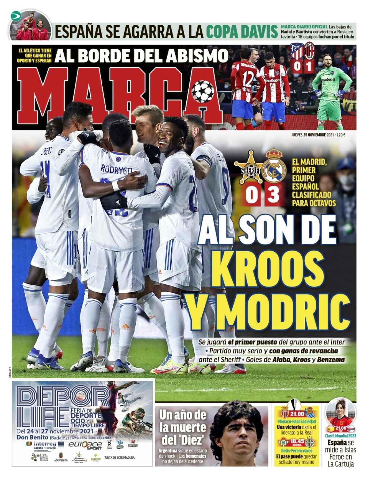 La portada del diario MARCA (25/11/2021)