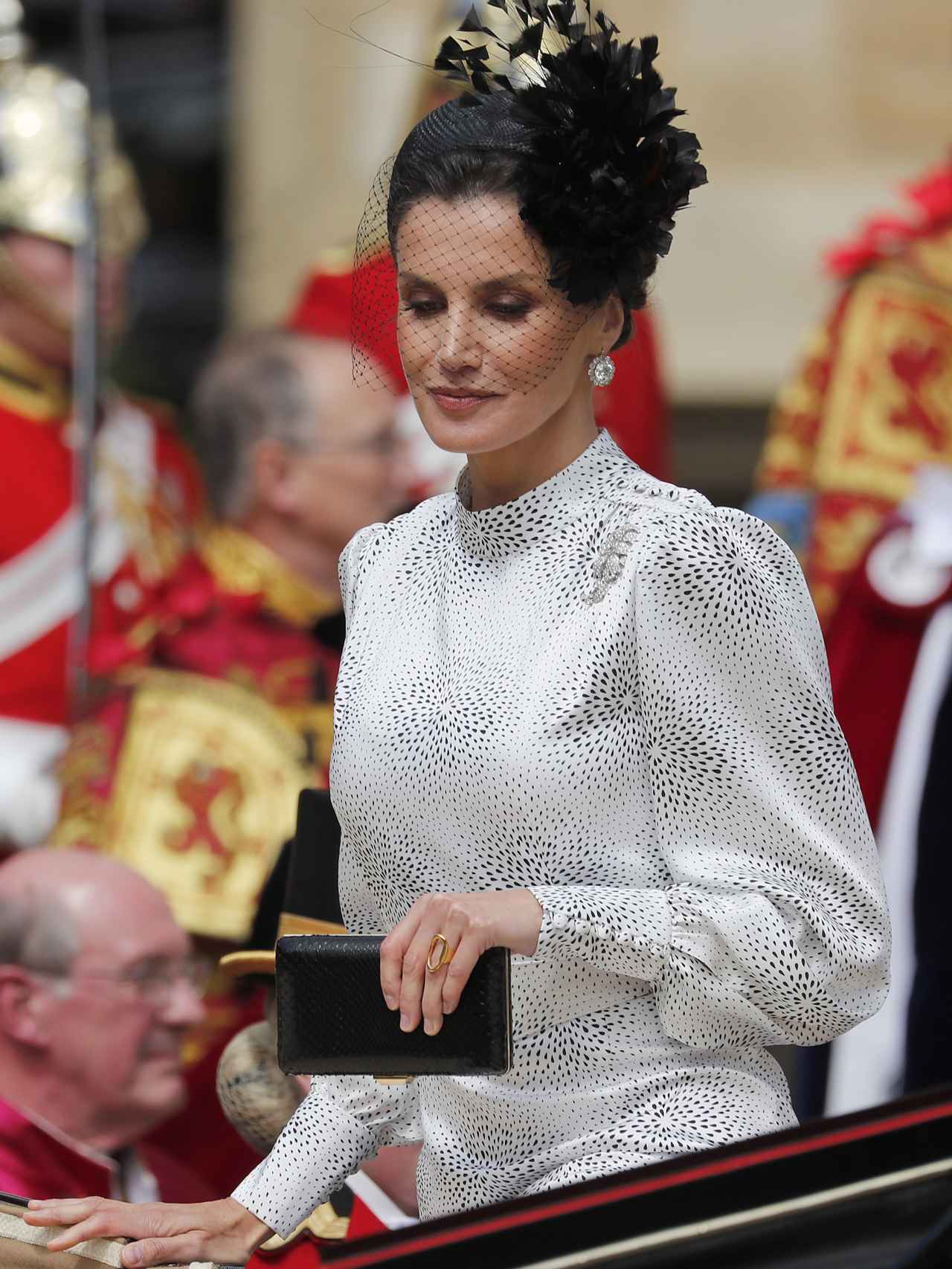 La reina Letizia con vestido de Cherubina en Windsor.