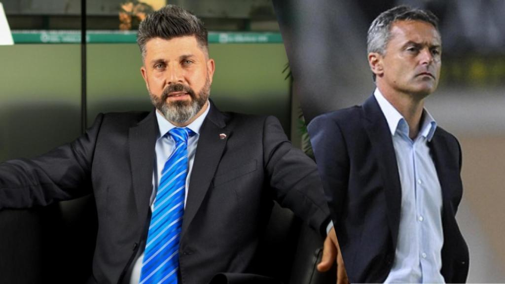 Christian Bragarnik y Fran Escribá, el propietario y el exentrenador del Elche.