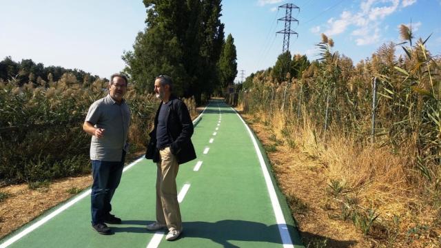 Francisco Guarido y Romualdo Fernández en el carril-bici de Zamora