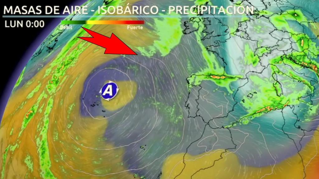 Los movimientos de la masa de aire ártico. Eltiempo.es.