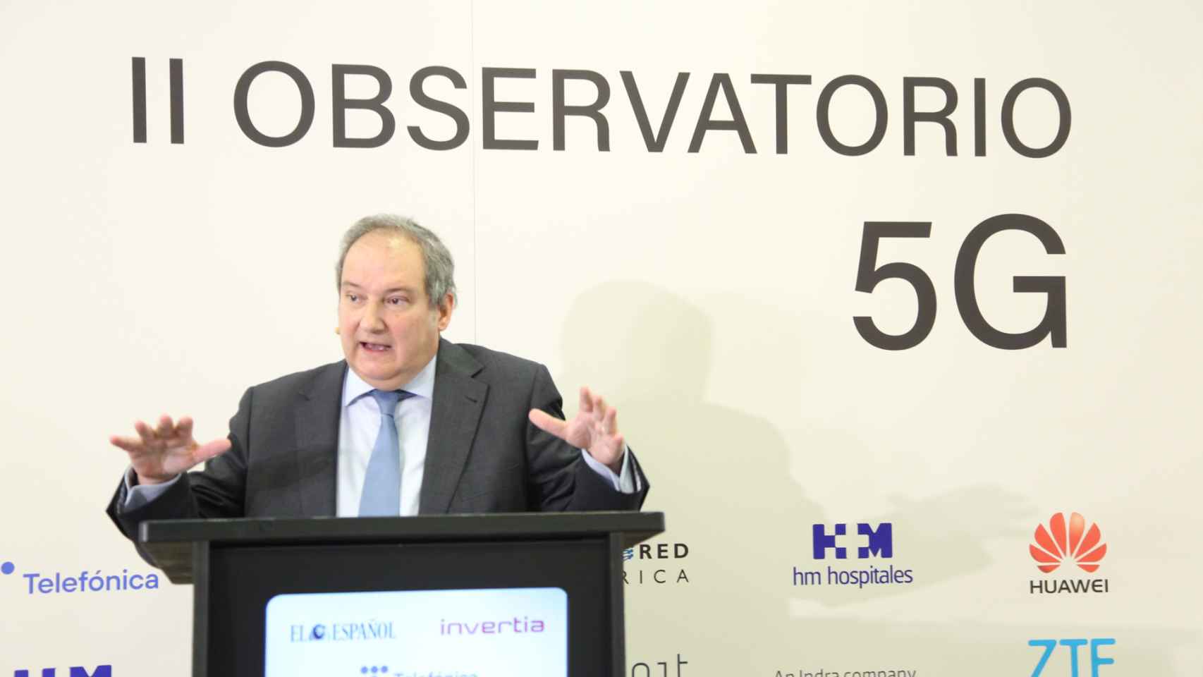 Jordi Hereu, presidente de Hispasat, en la apertura de la  segunda jornada del II Observatorio 5G.